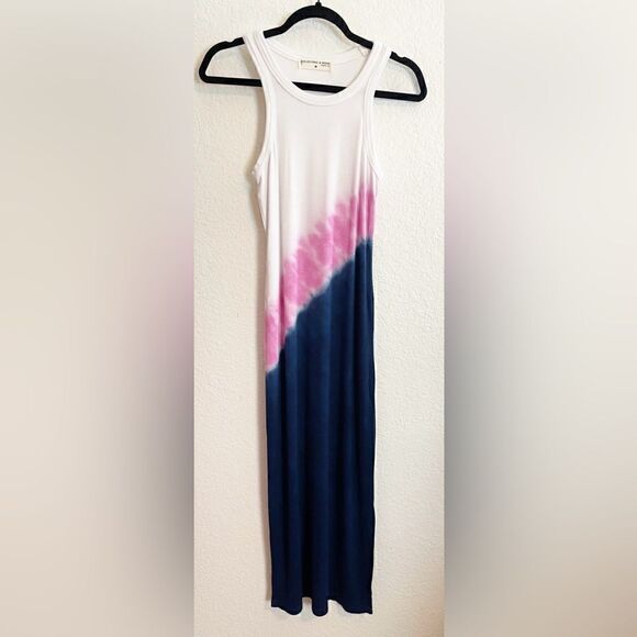 Anthropologie x Electric & Rose Venice Ribbed Maxi Dress M in pink white navy - Picture 6 of 8